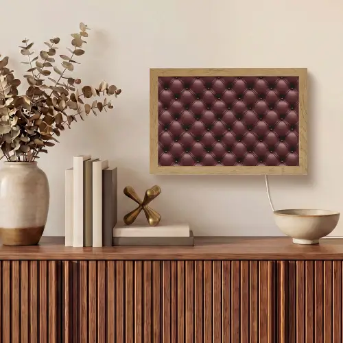 Leer - Patroon - Bordeaux Light Box met kabel (Tafellamp) klein 924 -sfeer2