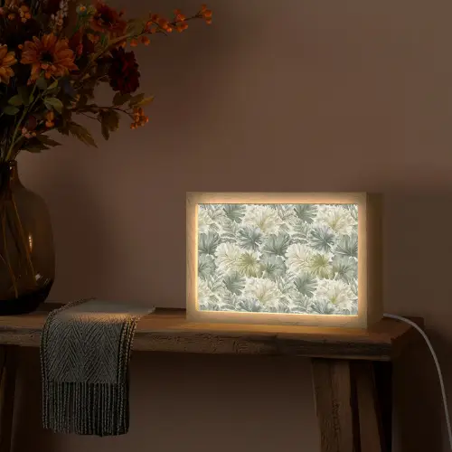 Bladeren - Botanisch - Groen Light Box met kabel (Tafellamp) klein 924 -sfeer4