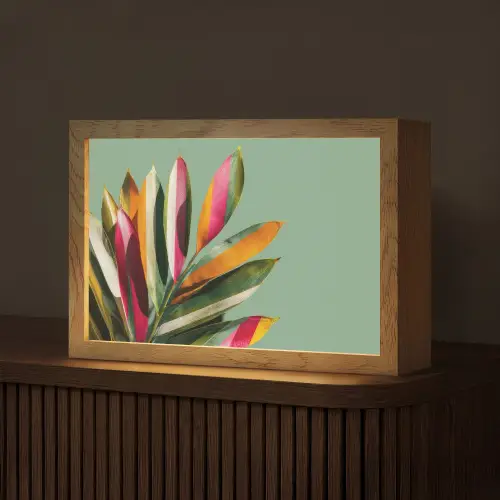 Bladeren - Tak - Kleurrijk Light Box met kabel (Tafellamp) klein -z3d_website