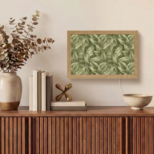 Bladeren - Modern - Groen Light Box met kabel (Tafellamp) klein 924 -sfeer2