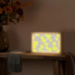 Bladeren - Neon - Geel - Lijnen Light Box met kabel (Tafellamp) klein -sfeer4