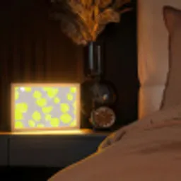 Bladeren - Neon - Geel - Lijnen Light Box met kabel (Tafellamp) klein -sfeer1