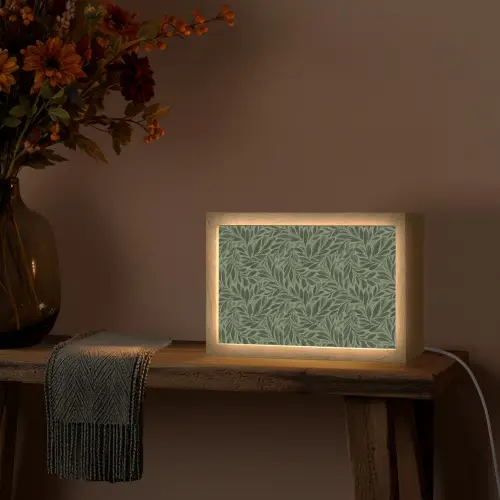 Bladeren - Organisch - Groen Light Box met kabel (Tafellamp) klein 924 -sfeer4
