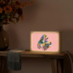Bladeren - Geschilderd - Vlakken - Kleurrijk Light Box met kabel (Tafellamp) klein -sfeer4