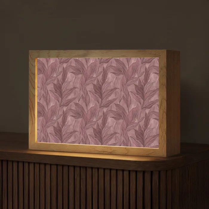 Bladeren - Patroon - Paars Light Box met kabel (Tafellamp) klein 924 -z3d_website