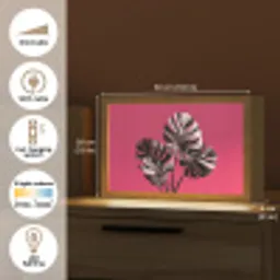 Bladeren - Rond - Roze Light Box met kabel (Tafellamp) klein -USP_EN