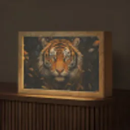 Bladeren - Tijger - Oranje Light Box met kabel (Tafellamp) klein -z3d_website