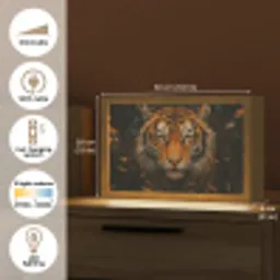 Bladeren - Tijger - Oranje Light Box met kabel (Tafellamp) klein -USP_EN
