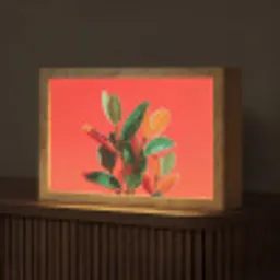 Bladeren - Nerven - Oranje - Structuur Light Box met kabel (Tafellamp) klein -z3d_website