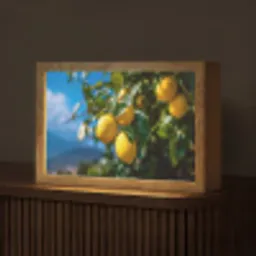 Citroenen - Bladeren - Blauwe lucht Light Box met kabel (Tafellamp) klein -z3d_website