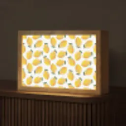 Citroenen - Wit - Bloemen - Patroon Light Box met kabel (Tafellamp) klein 924 -z3d_website