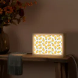 Citroenen - Wit - Bloemen - Patroon Light Box met kabel (Tafellamp) klein 924 -sfeer4