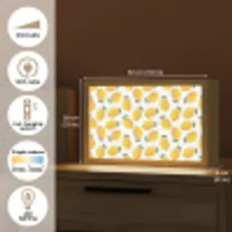 Citroenen - Wit - Bloemen - Patroon Light Box met kabel (Tafellamp) klein 924 -USP_EN