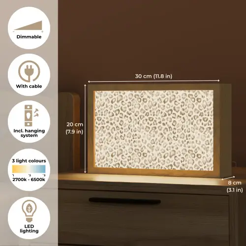 Luipaard - Klassiek - Beige Light Box met kabel (Tafellamp) klein 924 -USP_EN