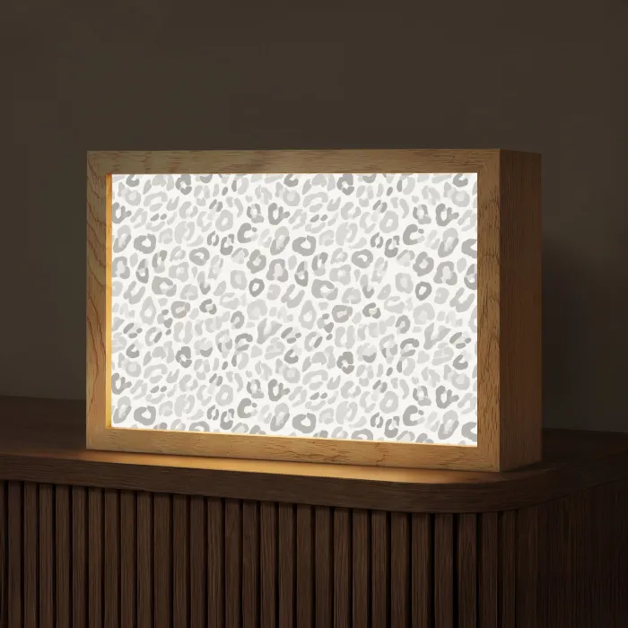 Luipaard - Motief - Grijs Light Box met kabel (Tafellamp) klein 924 -z3d_website