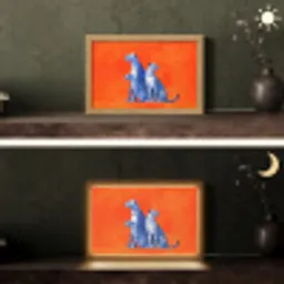 Luipaarden - Stippen - Oranje Light Box met kabel (Tafellamp) klein -sfeer3