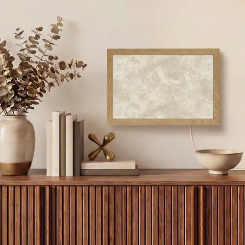 Lichtbeige - Marmer - Aders Light Box met kabel (Tafellamp) klein 924 -sfeer2