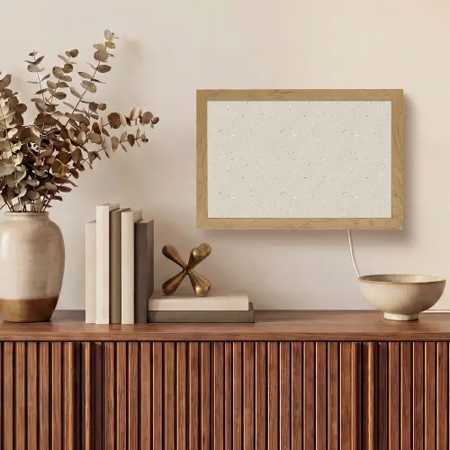 Lichtbeige - Terrazzo - Grijs Light Box met kabel (Tafellamp) klein 924 -sfeer2