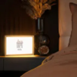 Lichtblauw - Huisje - Mama - Tekst Light Box met kabel (Tafellamp) klein -sfeer1