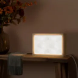 Lichtgrijs - Betonstructuur - Subtiel Light Box met kabel (Tafellamp) klein 924 -sfeer4