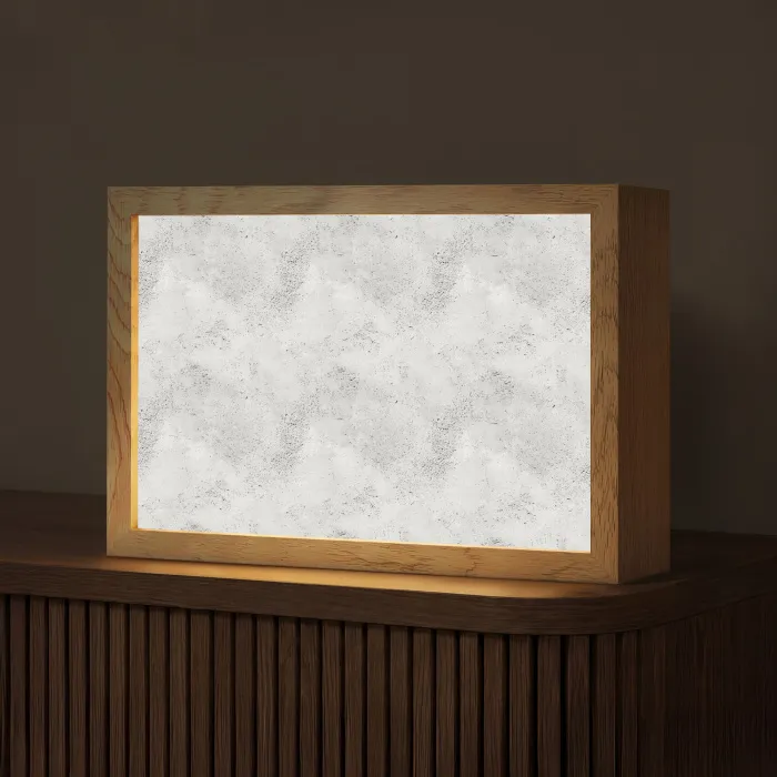 Lichtgrijs - Ruw - Subtiel Light Box met kabel (Tafellamp) klein 924 -z3d_website