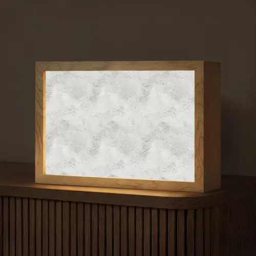 Lichtgrijs - Ruw - Subtiel Light Box met kabel (Tafellamp) klein 924 -z3d_website