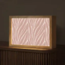 Lichtroze - Zebra - Patroon - Donkerroze Light Box met kabel (Tafellamp) klein 924 -z3d_website