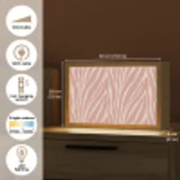 Lichtroze - Zebra - Patroon - Donkerroze Light Box met kabel (Tafellamp) klein 924 -USP_EN