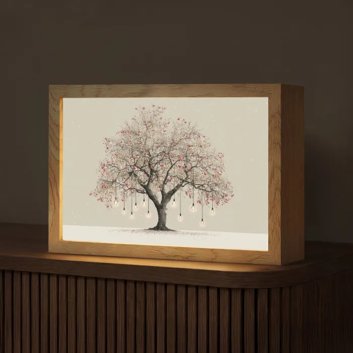 Lichtboom - Winter - Kerst - Meerkleurig Light Box met kabel (Tafellamp) klein -z3d_website