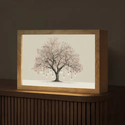 Lichtboom - Winter - Kerst - Meerkleurig Light Box met kabel (Tafellamp) klein -z3d_website