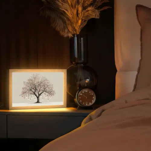 Lichtboom - Winter - Kerst - Meerkleurig Light Box met kabel (Tafellamp) klein -sfeer1