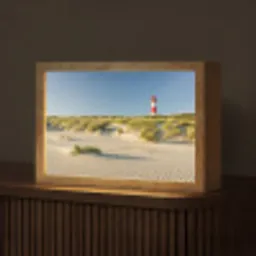 Vuurtoren - Strand - Landschap - Duinen Light Box met kabel (Tafellamp) klein -z3d_website