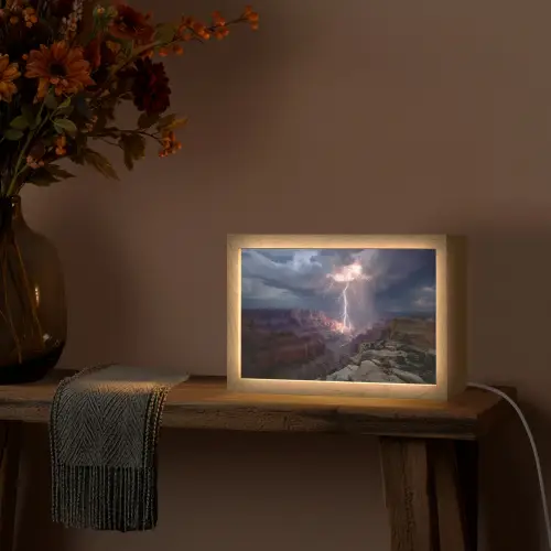 Bliksem - Wolken - Canyon Light Box met kabel (Tafellamp) klein -sfeer4