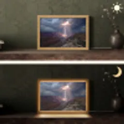 Bliksem - Wolken - Canyon Light Box met kabel (Tafellamp) klein -sfeer3