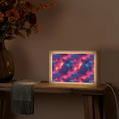 Bliksem - Wolken - Kleurenrijk Light Box met kabel (Tafellamp) klein 924 -sfeer4