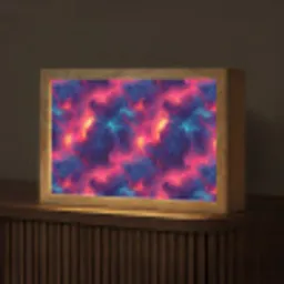 Bliksem - Wolken - Kleurenrijk Light Box met kabel (Tafellamp) klein 924 -z3d_website