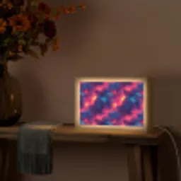 Bliksem - Wolken - Kleurenrijk Light Box met kabel (Tafellamp) klein 924 -sfeer4