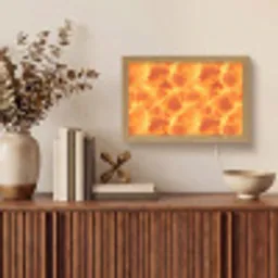 Bliksem - Storm - Oranje Light Box met kabel (Tafellamp) klein 924 -sfeer2