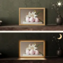 Lelies - Eieren - Pasen Light Box met kabel (Tafellamp) klein -sfeer3