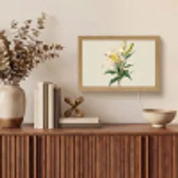 Lelie - Elegant - Botanisch - Beige Light Box met kabel (Tafellamp) klein -sfeer2
