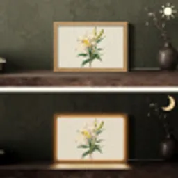 Lelie - Elegant - Botanisch - Beige Light Box met kabel (Tafellamp) klein -sfeer3