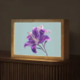 Lelie - Bloem - Paars - Stippen Light Box met kabel (Tafellamp) klein -z3d_website