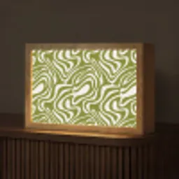 Lijnpatroon - Groen - Organisch Light Box met kabel (Tafellamp) klein 924 -z3d_website