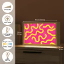 Lijn - Geel - Abstract Light Box met kabel (Tafellamp) klein -USP_EN