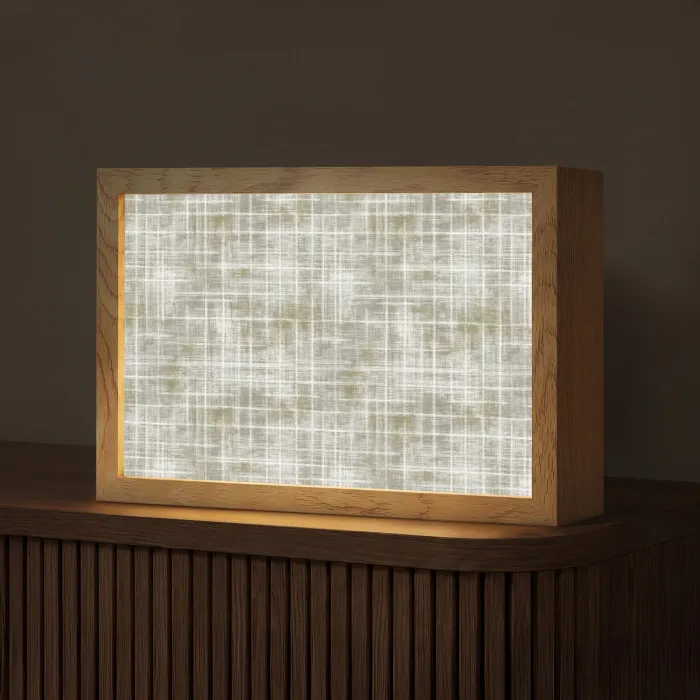 Linnen - Patroon - Groen Light Box met kabel (Tafellamp) klein 924 -z3d_website