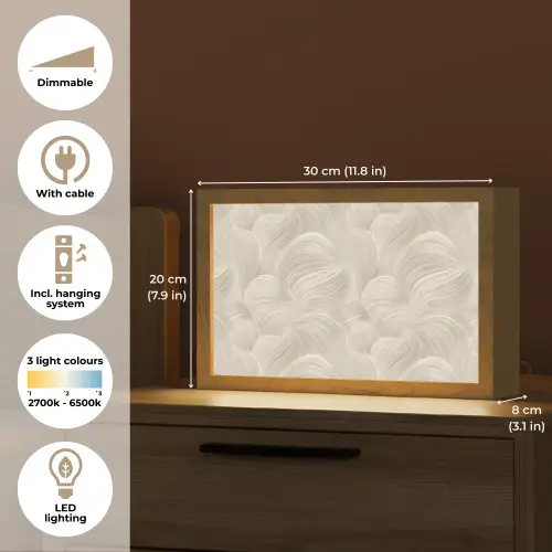 Lijnen - Waaier - Beige Light Box met kabel (Tafellamp) klein 924 -USP_EN