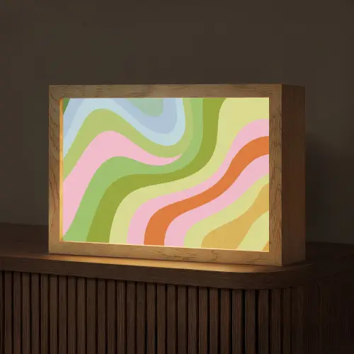 Lijnen - Pasteltinten - Golvend Light Box met kabel (Tafellamp) klein -z3d_website
