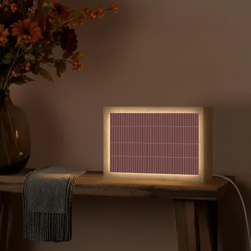 Lijnen - Patroon - Bordeaux Light Box met kabel (Tafellamp) klein 924 -sfeer4