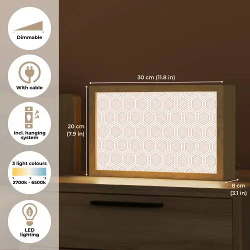 Lijnen - Patroon - Symmetrisch Light Box met kabel (Tafellamp) klein 924 -USP_EN
