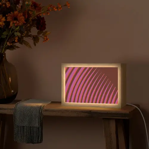 Lijnen - Rood - Beweging Light Box met kabel (Tafellamp) klein -sfeer4